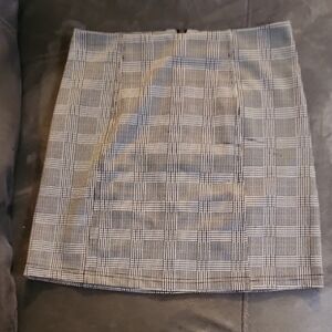 Plaid Mini Skirt in Grey - Tailored A-Line